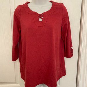 Casual v-neck ¾ length sleeve t-shirt, Classic Editions brand